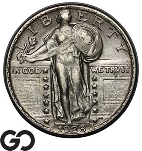 1928 Standing Liberty Quarter, Choice AU++/Unc Silver 25c - Picture 1 of 3