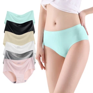 Ice Silk Panties Ladies Underwear Seamless Briefs Sexy Womens Knickers Pack of 6 - Picture 1 of 18