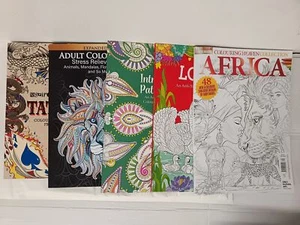 ADULT COLOURING BOOKS X 5 Book Bundle, Mixed Selection of Mandalas, Nature etc - Picture 1 of 8