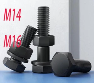 M14 M16 METRISCH 12,9 KLASSE SCHRAUBE & MUTTER & SCHEIBE SORTIMENT/KIT SECHSKANT-TOPFSCHRAUBE - Bild 1 von 5