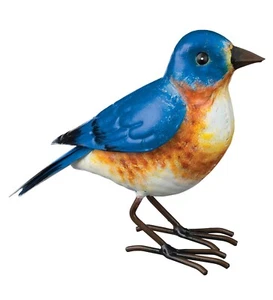 Rustikale, handbemalte Metall Bluebird Vogel Replik Figur Deko - Bild 1 von 1