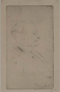 Henri de TOULOUSE LAUTREC : Portrait de W.H.B. Sands, Gravure originale signée - Picture 1 of 5