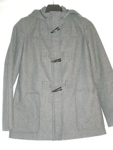 MERONA: Abrigo largo de lana gris para mujer con cierre de botón S/P - Imagen 1 de 5