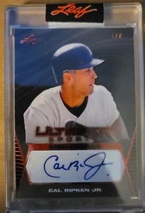 CAL RIPKEN JR 2021 LEAF ULTIMATE SPORTS SIGNATURES-RED 4/4 - Picture 1 of 5