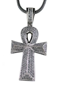 Ankh Cross Charm Pendant Gunmetal 3.5x1.75 Inches - Picture 1 of 1