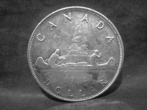 Silbermünze - Canada Dollar 1954 "Teppichhändler und Indianer" VZ  GS9868 - Picture 1 of 2