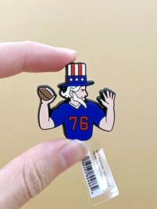 CROCS JIBBITZ patriotic football player 4th JULY 100% Authentic Rare SHOES CHARM - Picture 1 of 4