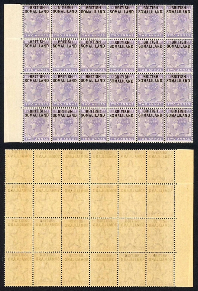 Somalilandia SG3a 1903 2a violeta pálido 5/1 variedad BRIT SH Cat 730,50+++ libras Foto 1 de 1