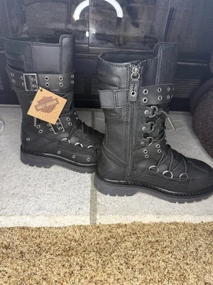 Harley Davidson Uplift HDW Side-Zip Combat Motorcycle Boots Size 8 D84810 - Image 1 of 4