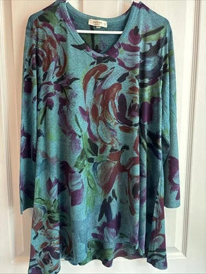 Top túnica para mujer Jess & Jane multicolor, manga 3/4, talla XL Foto 1 de 4