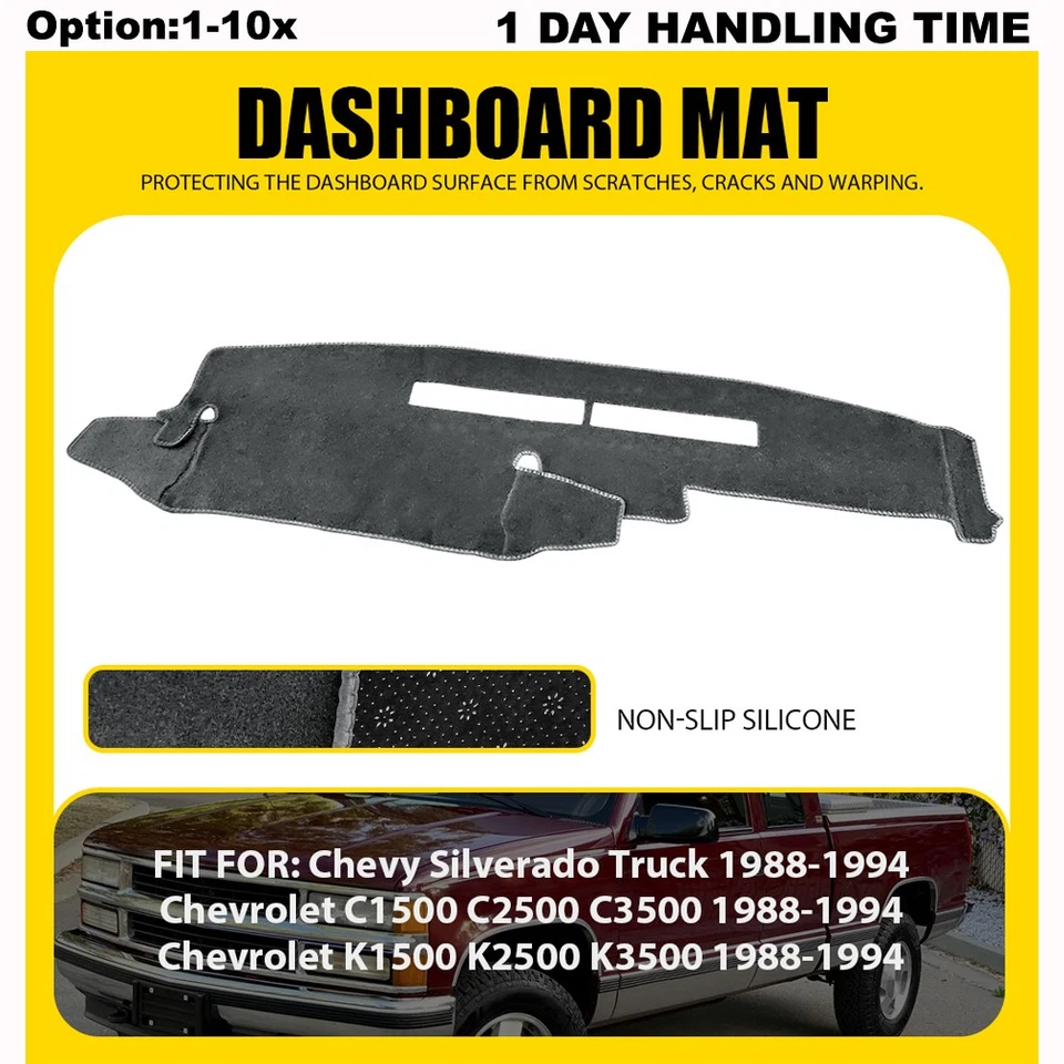 Alfombrilla para tablero de instrumentos gris Chevrolet K1500 K2500 K3500 1988-1994 Foto 1 de 4