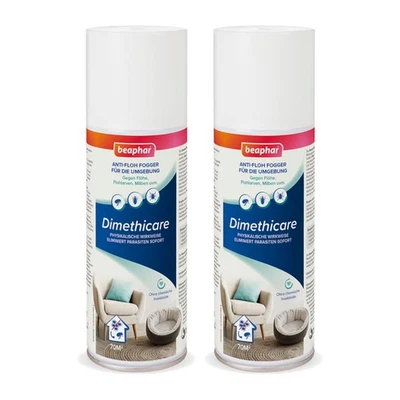 Beaphar Dimethicare Anti-Floh Fogger 2x 200 ml Vernebler Zecken Flöhe Milben - Bild 1 von 4