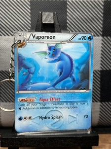Pokémon Keychain: Vaporeon _ Trading Card Key Chain, Resin, Handcrafted - Picture 1 of 1