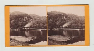 Vintage Stereoview Boat Trossachs Pier Scotland - Picture 1 of 1