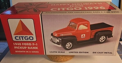 VINTAGE LIBERTY CLASSIC - 1996 CITGO HOLIDAYS - 1948 FORD F-1 PICKUP BANK - 1/25 - Image 1 of 2