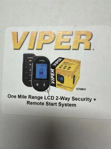 Viper 5706V Car Remote Start Security Alarm System 1-Mile Range 2-Way LCD Remote - Picture 1 of 3