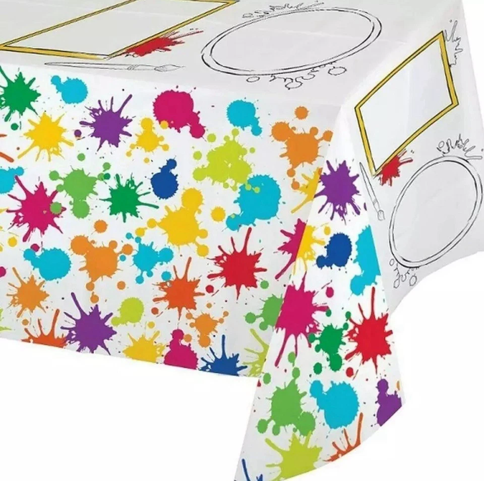 Art Party Table Cover Birthday Party Supplies 1 Per Package 54 x 96 New - Image 1 of 1