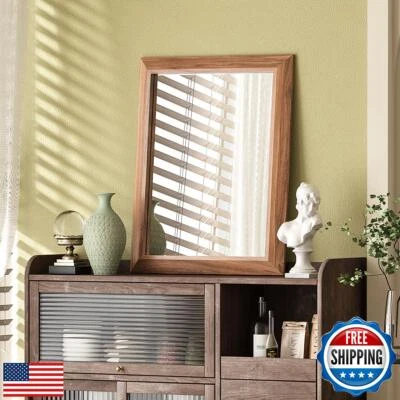 SMIROR 16 x 20 Inch Rustic Bathroom Mirror for Over Sink, Brown Walnut Metal  - Image 1 of 4