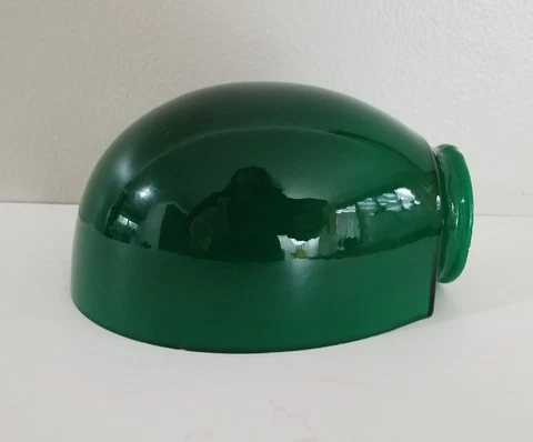 Vintage Cased Glass Emerald Green Color Pharmacy Industrial Desk Wall 6" Shade Cover