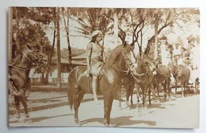 Native American Indian Bareback on Horse ~ Antique RPPC 1904-1918 - Picture 1 of 2