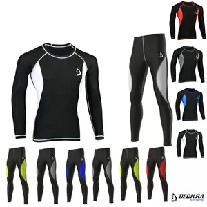New Mens Skin Fit Tights Compression Baselayer Gym Workout Running Active Tight - Picture 1 of 24