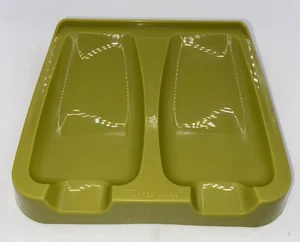 Vtg MCM Tupperware Harvest Green Double Spoon Rest, 1226-4, 5.5x4.5”, EUC - Picture 1 of 5