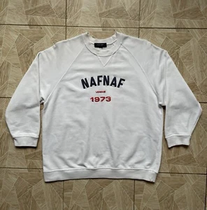 Rare Designer Luxury Vintage Woman’s Naf Naf Big League Logo Sweatshirt 12 White - Picture 1 of 8