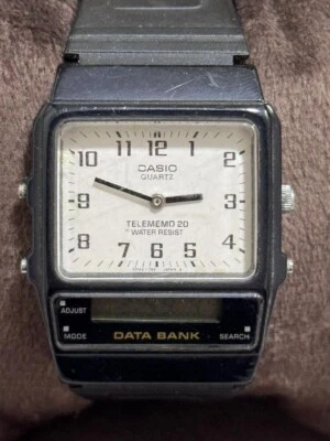 CASIO Data Bank AB-20 Watch Telememo 20 Vintage  Japanese Rare Watch Works Well - Image 1 of 4