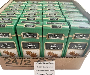 Lot of 24 Spice Supreme Pure Anise Flavor Extract 2 oz Super Fresh USA md   2027 - Picture 1 of 6