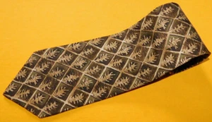 MEN'S CALVIN KLEIN BROWN/BEIGE TREE MOTIF TIE - TIES - DESIGNER TIES. - Picture 1 of 3