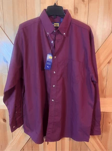 Blue Generation Shirt XL Burgundy Long Sleeve Button Up Casual Workwear Mens (14 - Picture 1 of 4