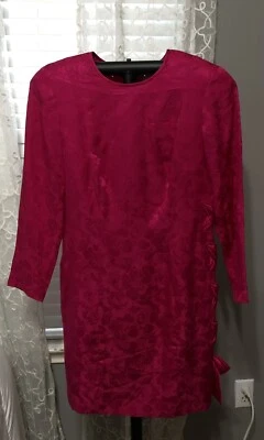 Винтажное розовое платье Papell Too Petites размер 8 100% шелк - Изображение 1 из 4