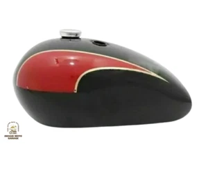 FIT FOR TRIUMPH T140 RED & BLACK PAINTED STEEL FUEL PETROL TANK - Bild 1 von 4