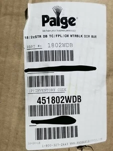 Paige 451802WDB 18/2C Waterblock Direct Burial Tray Cable TC FPL Black /100ft - Picture 1 of 8