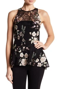 Neu mit Etikett $ 390 ZAC Zac Posen Zarina Spitzenbluse mit Blumenstickerei ZP-22-6202-30 XS - Bild 1 von 8