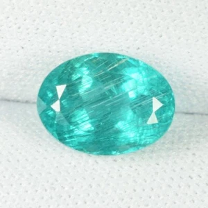 3.42 ct INCREDIBLY RARE GREEN BLUE RUTILE NATURAL APATITE OVAL See Vdo 6C - Picture 1 of 2