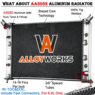 Radiator For 2011-19 GMC Sierra 2500HD 3500HD 15-2018 Chevy Silverado 3500 6.0L - Image 1 of 4