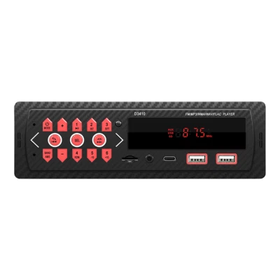 Reproductor de MP3 estéreo de radio para automóvil 1 DIN Bluetooth audio FM doble entrada USB/AUX en el tablero Foto 1 de 4