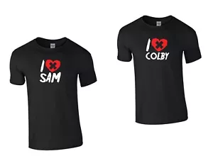 I love Sam & Colby brock XPLR, t-shirt, merch, streaming, set YouTube di x2 - Foto 1 di 4