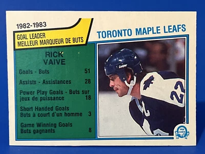 1983-84 O-Pee-Chee Rick Vaive Goal Leader Card #323 Toronto Maple Leaf Card - Image 1 of 2