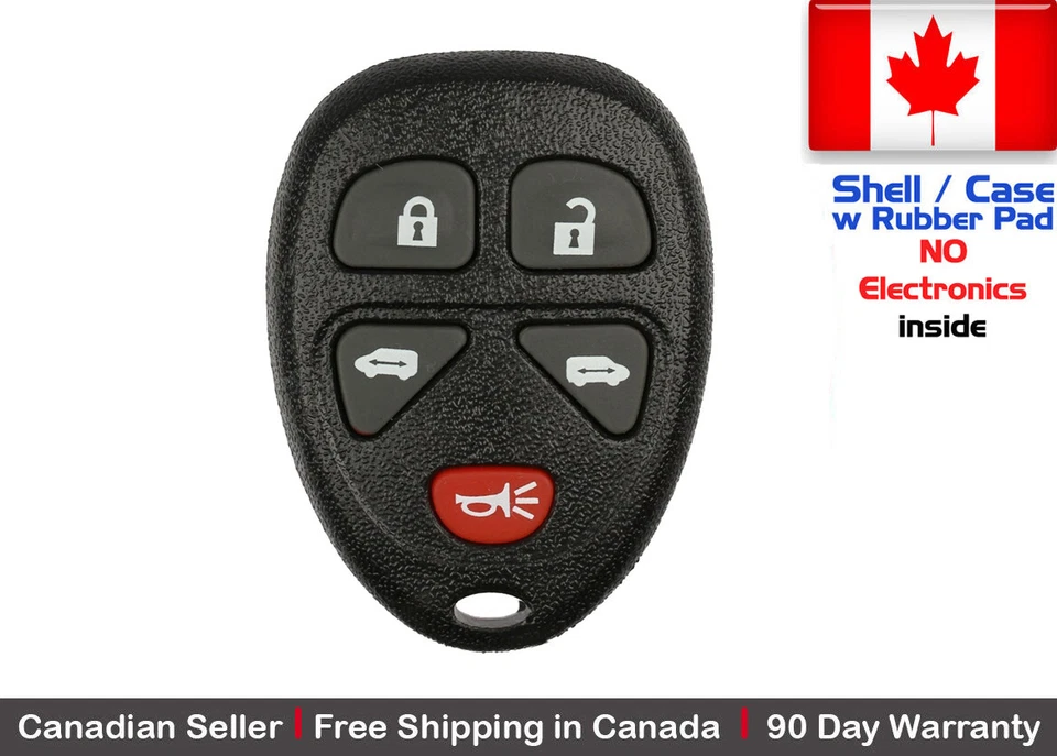 1x New Replacement Keyless Entry Remote Key Fob For GM KOBGT04A 15788020 - Shell - Image 1 of 1