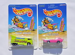 2 Hot Wheels Van De Kamp's Fish-O-Saurs VW Bus & Deora 50K Special Edition NEW - Picture 1 of 7