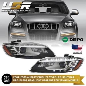 USA Ship Upgrade FACELIFT LED Strip Projector Headlight For 2007-2009 Audi Q7 - Picture 1 of 12