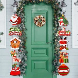 Hágalo usted mismo Feliz Navidad Puerta Colgante Banner Navidad Copla Exterior Interior Letrero Decoración - Imagen 1 de 10