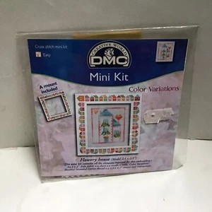 DMC Mini Cross Stitch Kit - Flowery House T646K/2 With Mount From 2006 - Picture 1 of 10