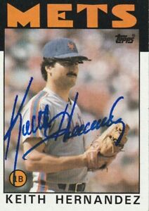 KEITH HERNANDEZ  NEW YORK METS  SIGNED 1986 TOPPS CARD #520