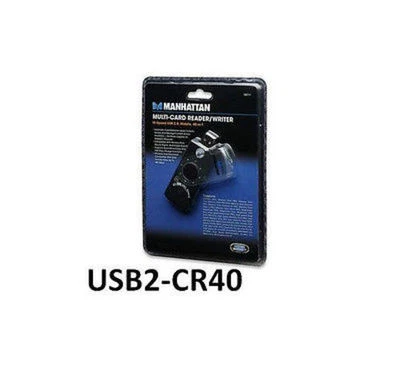 Manhattan 40-in-1 High-Speed USB 2.0 Mobile Multi-Card Reader/Writer, USB2-CR40 - Image 1 of 4