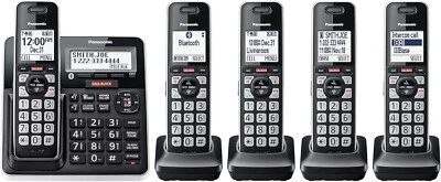 Panasonic Cordless Phone System Answering Machine 5 Handset Bluetooth Call Block - Image 1 of 4