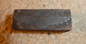 Vintage Wood Metal Letterpress Print Block Stamp Star Wings Liberty - Picture 1 of 2