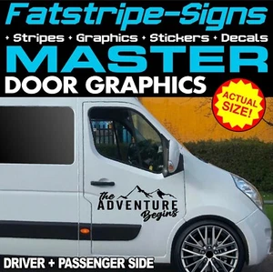 to fit RENAULT MASTER ADVENTURE GRAPHICS STICKERS DECALS CAMPERVAN MOTORHOME - Picture 1 of 2
